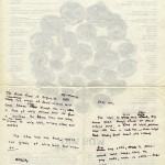 Scribblings of ideas for Night Soldiers on the back of a restaurant menu.