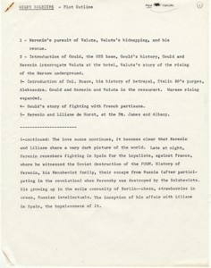 An early plot outline for Night Soldiers.