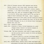 A page from a timeline of European history that Alan Furst compiled as he wrote Night Soldiers.