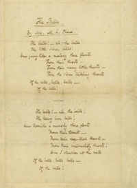Holograph manuscript of "The Bells"