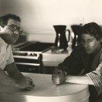 Production still on set of "American Gigolo" (1980) with Paul Schrader and Richard Gere.