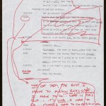 Page from "Glengarry Glen Ross" (1984) typescript, showing David Mamet's handwritten revisions. © David Mamet.