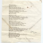 "Keep Me Out of L.A.," typescript song lyrics. David Mamet papers. © David Mamet
