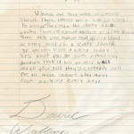 "Viking Poem," written by David Foster Wallace when he was a child. Early use of his signature as "David Foster Wallace."