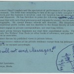 Postcard from George Bernard Shaw collection with Shaw's annotations.