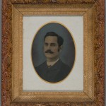 Man with Mustache. Unidentified photographer. Ca. 1895. Oil on tintype. Modern style frame.