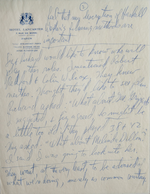 Page 2 of Ernest Lehman's notes about a meeting with Elizabeth Taylor and Richard Burton about 'Who's Afraid of Virginia Woolf?'
