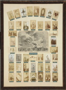 While many associate P. T. Barnum with the circus, a unique framed composite grouping of 42 cabinet cards from the Albert Davis collection of theater memorabilia showcases Barnum’s American Museum. Collector Albert Davis (1865–1942) compiled the piece in the early twentieth century.