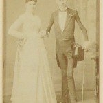 Skeleton Dude Coffee and Wife J.W. Coffee was five feet six inches tall and weighed seventy pounds. In May 1888, he placed an advertisement in the New York Herald for a wife who would be a “plump and pleasing person.” His wife, pictured here, was chosen from the applicants and although she was considered to be an average woman, she was later looked upon as overweight and a freak herself due to her husband’s condition.