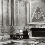 Felix H. Man, "Mussolini in His Study at Palazzo Venezia," Rome, 1931. Gelatin silver print. 29.4 x 39.2 cm. © Estate of Felix H. Man.