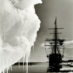 Herbert George Ponting, "The 'Terra Nova' at the Ice Foot," 1910. Gelatin silver print. 38.3 x 30.4 cm.