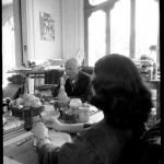 Pablo Picasso and Jacqueline Roque share lunch at La Californie, Cannes. Gelatin silver negative. April 19th, 1957. © David Douglas Duncan.