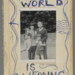 Bernard Kops’s "The World is a Wedding" (London: Mayflower-Dell, 1966). Not all post-market portraiture is elegant. Kops modified this presentation copy of his autobiography for his friend and colleague Arnold Wesker, whose archive resides at the Ransom Center. Kops removed the original cover and replaced it with the inverted cover torn from a paperback copy of Evelyn Waugh’s Brideshead Revisited, which he then decorated with pen and a family photo. In his inscription on the title page, Kops explains, “I hated the… cover so much I made my own. Yours Bernard Kops December 65.” Photo by Pete Smith.