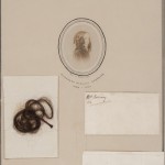 Portrait and hair sample of Elizabeth Barrett Browning. Photo by Pete Smith.