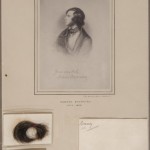 Portrait and hair sample of Robert Browning. Photo by Pete Smith.