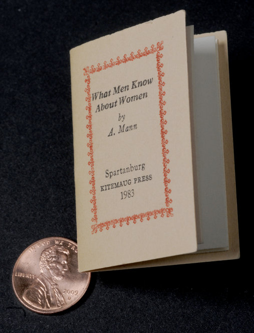 "What Men Know About Women," by A. Mann. The book is entirely blank. Photo by Pete Smith.