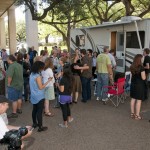 Magnum photographers host an open bus outside their R.V. before their event "Postcards From America" on Friday, May 13. Photos by Pete Smith.
