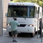 Magnum photographers host an open bus outside their R.V. before their event "Postcards From America" on Friday, May 13. Photos by Pete Smith.