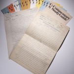 Commentary study guides and galleys of essays by George Orwell and Pearl S. Buck published in Commentary. Photo by Pete Smith.