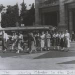 Photo of the 24 girls on the summer 1953 “European Art Tour Planned for Cultural Values.”