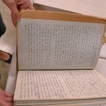 Manuscript materials related to J. M. Coetzee's novel "Life & Times of Michael K" (1984). Photo by Alicia Dietrich.