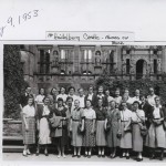 Photo of the 24 girls at Heidelberg Castle.