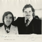 A photograph of Paul Schrader and director Martin Scorsese, with Scorsese’s inscription: “From one Travis to another.” Schrader wrote the screenplay for and Scorsese directed "Taxi Driver" (1976).