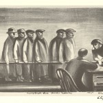 Unemployed Line, Omaha, Nebraska. 1935. 8 7/8” x 16”