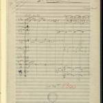 First page of Maurice Ravel's "Mother Goose" manuscript score for orchestra with revisions and annotations, 1911.