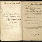 Title page of John Brougham's prompt copy of a theatrical adaptation of "David Copperfield." Undated.