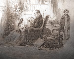 Etching illustration from "David Copperfield." Photo by Pete Smith.