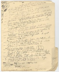 File folder with notes for "The Tortilla Curtain" by T. C. Boyle.