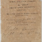 Signed title page of Charlotte Brontë's "The Green Dwarf." September 2, 1833.