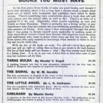 Nicolai Gogol's "Taras Bulba" headed the first Knopf advertisement in Publisher’s Weekly of September 25, 1915, along with other Russian books.
