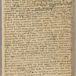 Third page of Charlotte Brontë's manuscript for "Something About Arthur." The size of the manuscript papers is 5.7 cm by 9.5 cm (2.5 inches by 3 5/8 inches).
