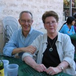 Scholar Ira Nadel with Campbell at Central Market in Austin.