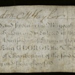 Certificate dated December 5, 1764, admitting Josiah Rushton to freedom of the city of London.