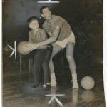 "Look at the Basket" (New York University's Violet Rays at basketball clinic). "New York Journal-American," April 2, 1962.