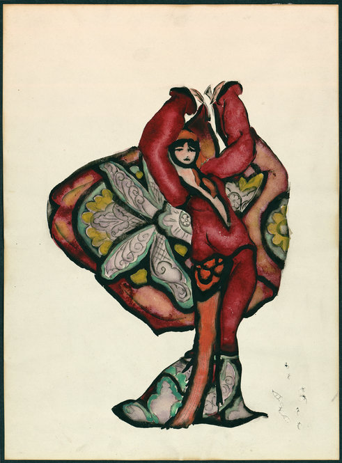 Norman Bel Geddes costume design for Gypsy Woman in "The Miracle," ca. 1924. Image courtesy of the Edith Lutyens and Norman Bel Geddes Foundation.