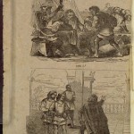 Unusual scene illustrations from the publisher’s wrapper from "Roberto el diablo," 1865.