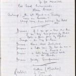 A page with personal notes and jottings from one of Nicolas Freeling's journals. 1979.