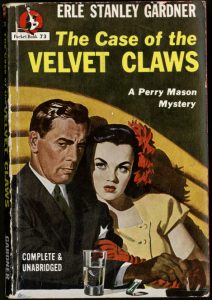 "The Case of the Velvet Claws" by Erle Stanley Gardner. 1948. Like many genre authors of his generation, mystery writer Erle Stanley Gardner got his start by publishing stories in pulp fiction magazines such as "Black Mask" and "Detective Fiction Weekly." These magazines were known for their low-quality paper, inexpensive prices, and escapist, sensational tales featuring tough-talking heroes, pretty girls, exotic settings, and mysterious villains. Eventually the pulp magazines of the 1920s and 1930s would be replaced by new media such as radio, TV, comics, and films—and, in particular, cheap paperbacks. Gardner was one of the first of the pulp writers to make the switch to paperbacks, a move that quickly increased his popularity and finances. Other writers that successfully transitioned from pulp magazines to paperbacks include Edgar Rice Burroughs, Ray Bradbury, H. P. Lovecraft, Raymond Chandler, and Dashiell Hammett. The Erle Stanley Gardner collection at the Ransom Center houses pulp magazines and novels that span the author’s nearly 50-year career as a crime and mystery writer.