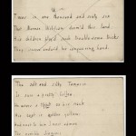 Undated children's verse cards from Sara Coleridge collection. These verses—on such topics as English history, Latin vocabulary, and animals—formed the foundation for Coleridge's “Pretty Lessons in Verse for Good Children and Lessons in Latin, in Easy Rhyme,” published in 1834.