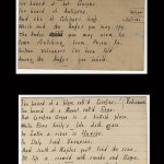 Undated children's verse cards from Sara Coleridge collection. These verses—on such topics as English history, Latin vocabulary, and animals—formed the foundation for Coleridge's “Pretty Lessons in Verse for Good Children and Lessons in Latin, in Easy Rhyme,” published in 1834.