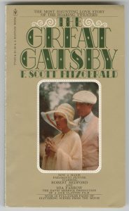 Press book for the Francis Ford Coppola film, 1974. Perhaps taking its cue from Daisy Buchanan (“you always look so cool,” she says, referring to her lover Jay Gatsby), the movie features a suave title character, played by Robert Redford, and a pastel, soft-focus look.