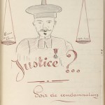 An illustration from the manuscript of "Dry Guillotine."