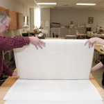 The map is rolled precisely to prevent creases. Photo by Pete Smith.