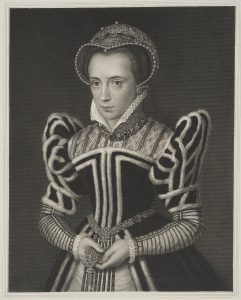 Engraved portrait of a young Queen Mary I.