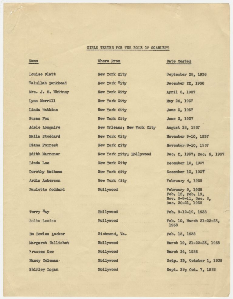 Memo to David O. Selznick.