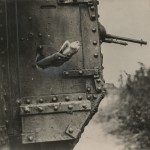 David McLellan. “Releasing Carrier Pigeon from Tank, Western Front,” August 1918. Gelatin silver print.